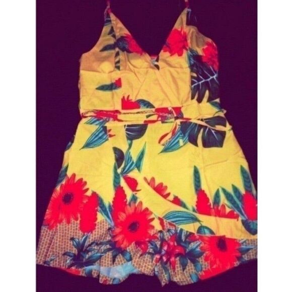 RUFFLE BELTED PRINTED ROMPER SZ 2XL - Picture 4 of 4